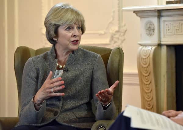 Prime Minister Theresa May taking part in an interview for The Andrew Marr Show at her home in Maidenhead before she flew out to China for the G20 summit.  Pic: Jeff Overs/BBC/PA Wire.