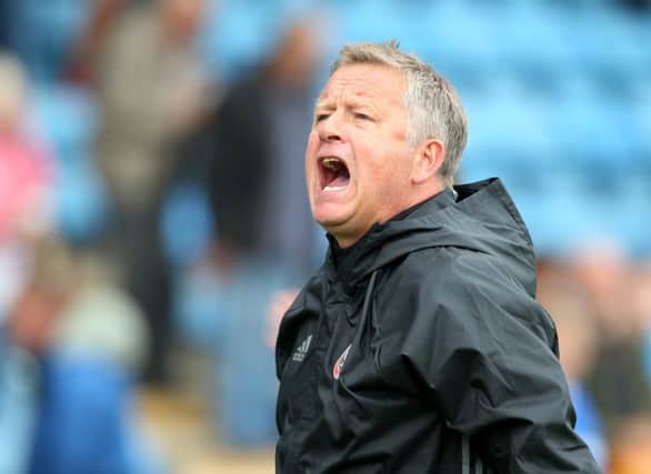 Sheffield United manager Chris Wilder celebrates at the final whistle at Gillingham. Picture: David Klein/Sportimage