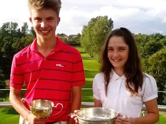 Harrogate Union junior champion Will Eardley and Rachel Seal, winner of the Kerr Quaich.