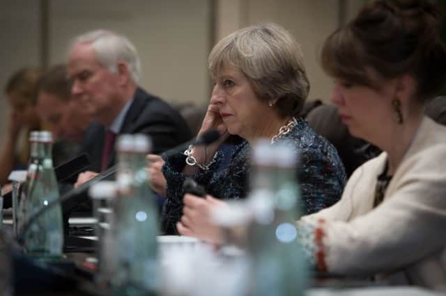 Prime Minister Theresa May holds a meeting with her Indian counterpart, Narendra Modi (unseen), on the second day of the G20 Summit in Hangzhou, China.