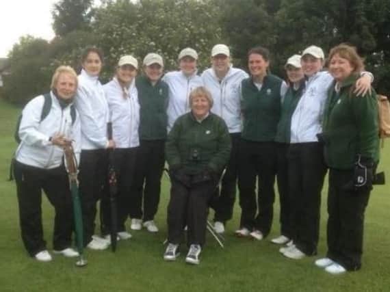 Captain Dawn Clegg, seated, pictured with Yorkshire during their success at Northern Counties Match Week at Penrith.