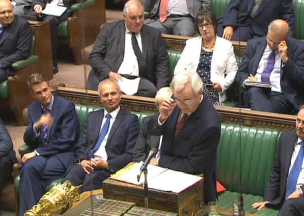 David Davis MP addresses MPs on Brexit.