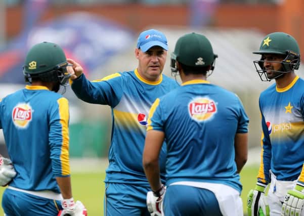 Pakistan's head coach Mickey Arthur gives team talk during a nets session at Old Trafford, Manchester (Picture: PA)