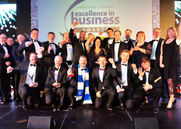 14 October 2015.......   Award winners celebrate their success at the Yorkshire Post Excellence in Business awards at The Queens Hotel  in Leeds. Picture Tony Johnson