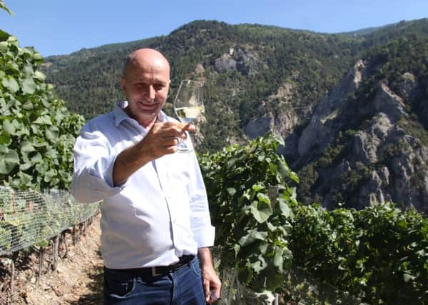 Jean-RenÃ© Germanier, in his (very) steep vineyards