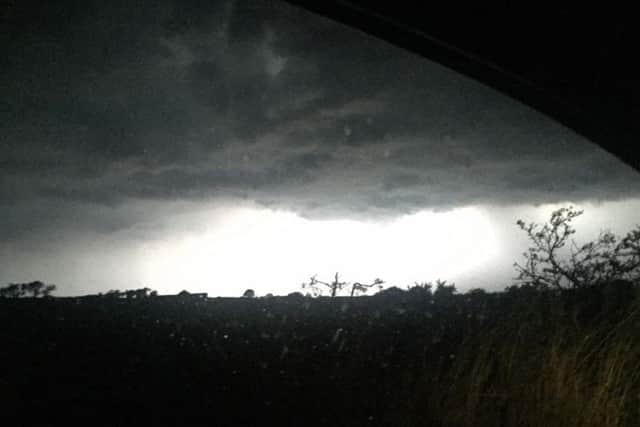 Nicola Lees stopped at the side of the road in Beckwithshaw, outside of Harrogate, to take this picture of sheet lightning.