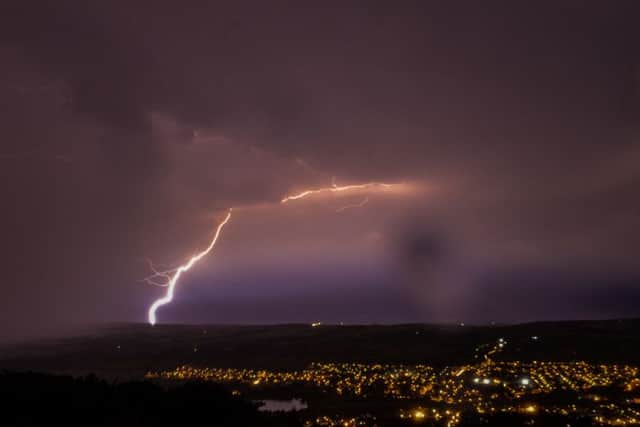 Lightning over Otley last night. Picture: James Day.