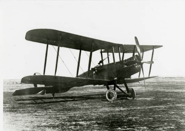 A photograph from the Riding High exhibition at South Yorkshire Aircraft Museum showing a BE2c airacraft armed with machine guns for the anti-zeppelin defence of Sheffield.  Pic: IRK/Stewart Leslie.