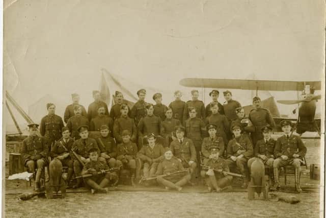 A photograph of B flight 107 Squadron shared for the Riding High exhibition by Hugh Carson's grandson, Professor Phil Green.