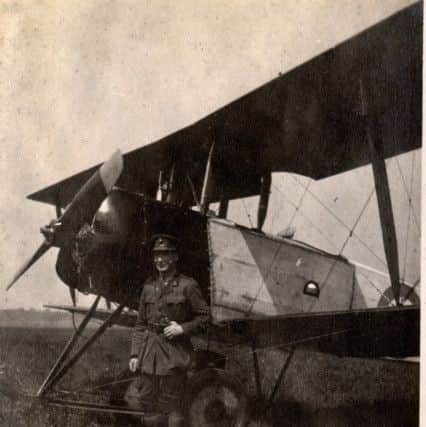 Riding High exhibit: A photograph showing a man named Adam Kessen with one of RAF Doncaster's Arvo 504 trainers in 1918.  Pic: SYAM /Kessen.
