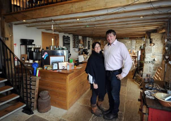 Chris Prince, chairman of Nidderdale Show, with wife Caroline at Toft Gate Barn Cafe, Greenhow.  Picture: Simon Hulme