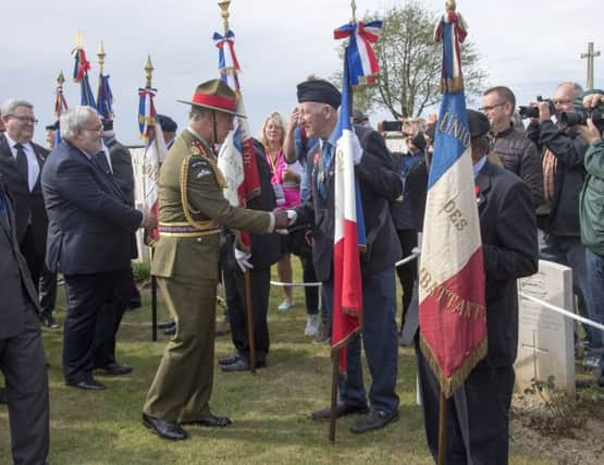 The Prince of Wales meeting veterans as he attends the New Zealand Somme Commemorations at the Caterpillar Valley Commonwealth War Graves Commission Cemetery in Longueval, France, to mark the 100th anniversary of the First World War conflict. Photo: Arthur Edwards/The Sun/PA Wire