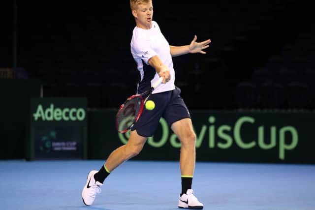 Beverley's Kyle Edmund during the training session at the Emirates Arena, Glasgow. Picture: Andrew Milligan/PA.