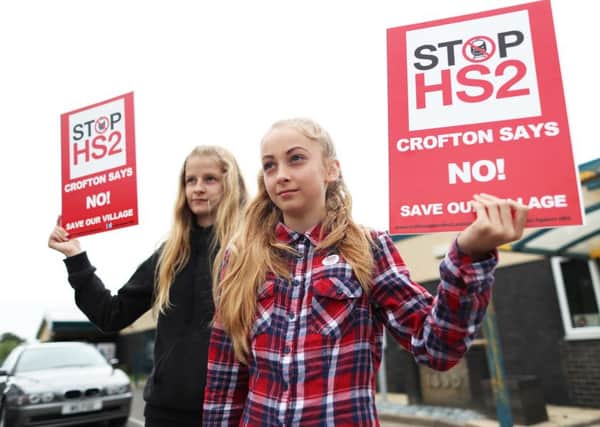 Campaigners opposed to the new HS2 route.