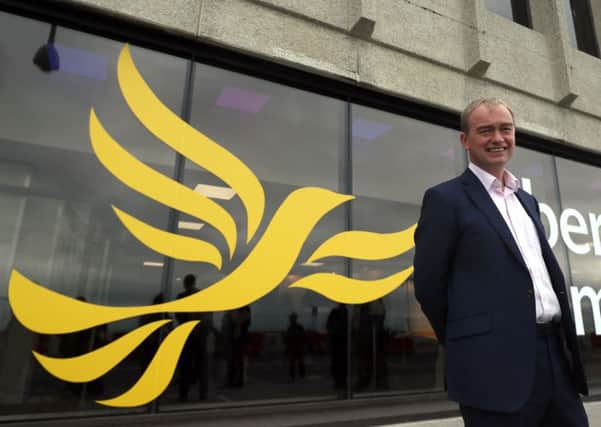 Liberal Democrat leader Tim Farron at the party's autumn conference in Brighton.  Pic: Steve Parsons/PA Wire