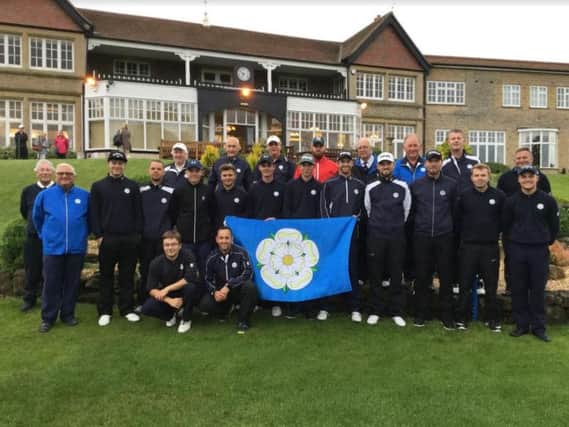 Yorkshire, pictured after retaining the Northern Counties League title at Lindrick, head for Sandwell Park next weekend.