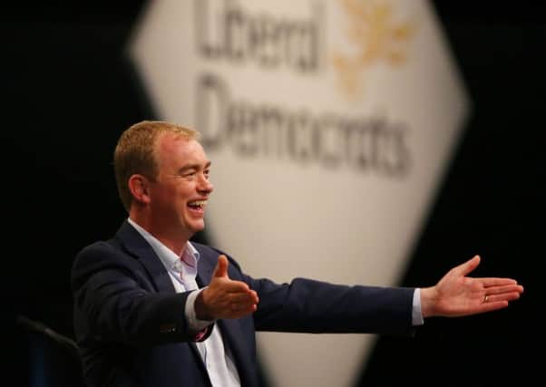 Liberal Democrat leader Tim Farron at the party's conference this week