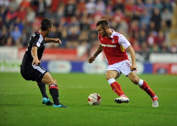 Rotherham United's Joe Mattock, right, pictured in action against Nottingham Forest (Picture: Tony Johnson).