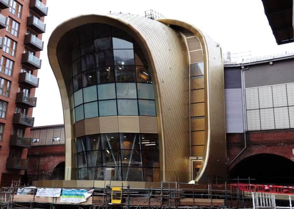 The new entrance to Leeds Railway Station - or is it a train station?