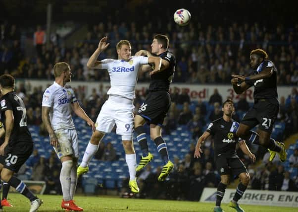 Chris Wood and Darragh Lenihan challenge for the ball.  Picture: Bruce Rollinson