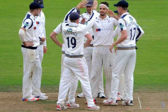 Yorkshire are hunting wickets on the second morning and Jack Brooks took three on day one