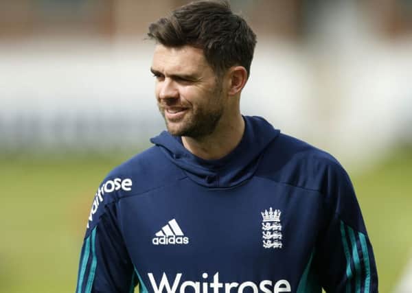 England's Jimmy Anderson during a nets session at Lord's, London.