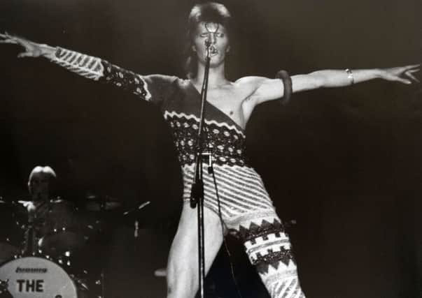 David Bowie as Ziggy Stardust taken in 1973 at Hammersmith Odeon, London by amateur photographer the late Peter Hardy from Hull. Bowie's backing group The Spiders from Mars were all also from Hull and will perform as part of the city's UK City of Culture programme. Picture: Peter Hardy