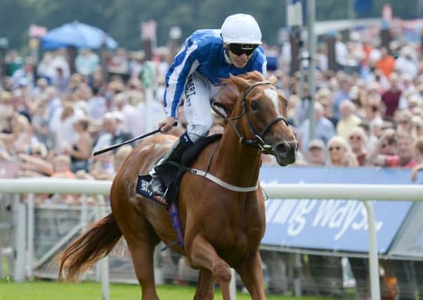 Queen Kindly, ridden by Jamie Spencer, wins the Sky Bet Lowther Stakes at York last month (Picture: Anna Gowthorpe/PA Wire).