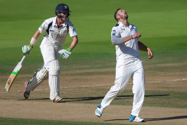 Yorkshire's Tim Bresnan is left frustrated during Middlesex's 2nd innings at Lord's. Picture by Alex Whitehead/SWpix.com