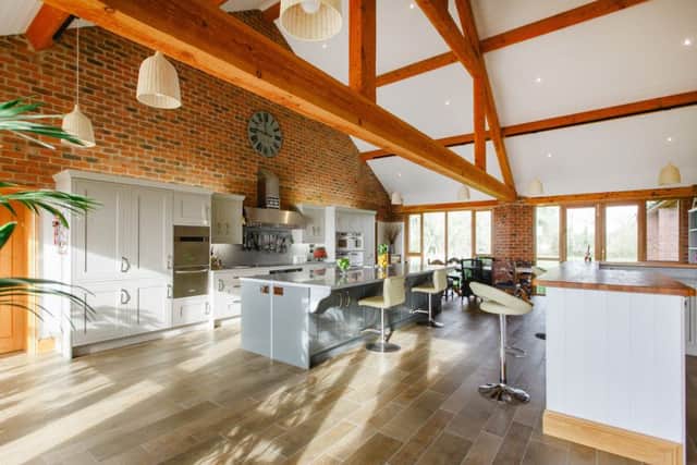 The sensational, open-plan layout is in keeping with the architectural history of the barn.