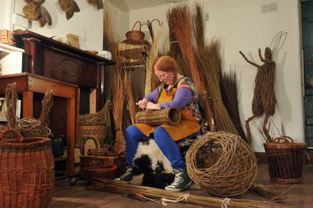 Willow weaver Joevanka Gregory in her studiio/gallery Creative with Nature  in Todmorden. Picture: Tony Johnson.