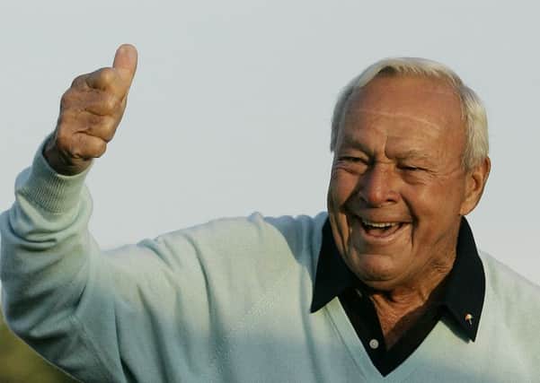 Arnold Palmer acknowledging the crowd after hitting the ceremonial first tee shot prior to the first round of the 2007 Masters at the Augusta National Golf Club.
Picture: AP Photo/David J. Phillip