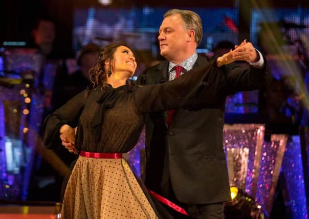 Ed Balls, who appears on Strictly Come Dancing with partner Katya Jones, was left red-faced after accidentally asking for a fluffer during a photoshoot