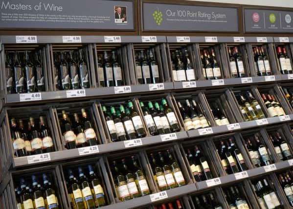 The wine shelves at Lidl.