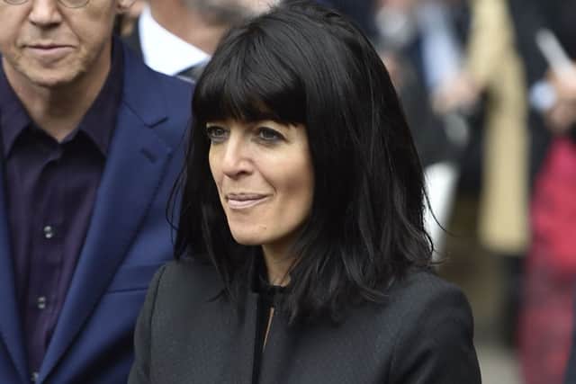 Claudia Winkleman leaves Westminster Abbey, London, following the Service of Thanksgiving for Sir Terry Wogan.
