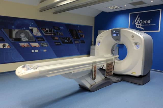 The scanner at iGene's digital autopsy facility in Bradford.