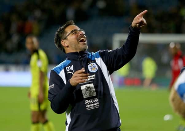Huddersfield Town manager David Wagner celebrates after the Sky Bet Championship  match at the John Smith's Stadium, Huddersfield. (Photo: PA)