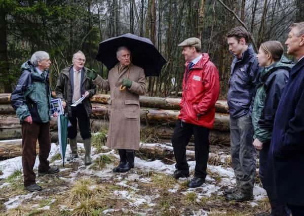 Prince Charles during a visit to the 'Slowing the Flow' project in Pickering.