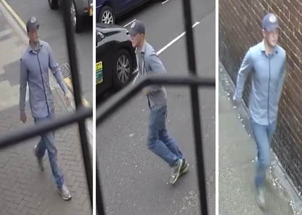 CCTV images of a man police wish to speak to following a reported burglary in the Marr area of Doncaster.