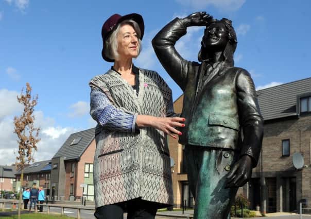 The unveiling by Maureen Lipman of the Amy Johnson bronze statue by Stephen Melton. Picture: Tony Johnson.