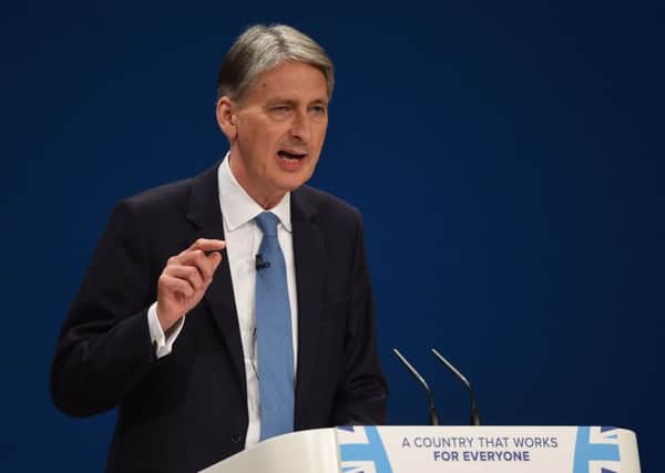 Chancellor of the Exchequer Philip Hammond speaks on the second day of the Conservative party conference at the ICC in Birmingham where he said that the Northern Powerhouse is here to stay.
