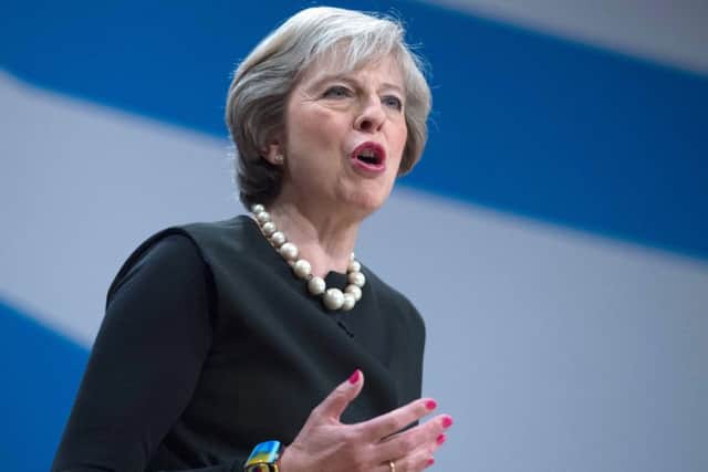 Prime Minister Theresa May at the Conservative party conference at the ICC in Birmingham.