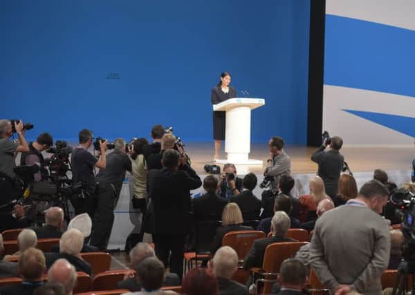 International Development Secretary Priti Patel speaks at the Conservative party conference at the ICC in Birmingham - Tory MEP Amjad Bashir says the party needs to become even more diverse.