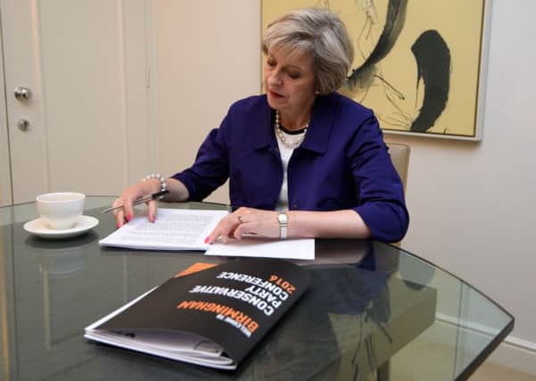 Theresa May putting final touches to the Conservative Party conference speech she will deliver today