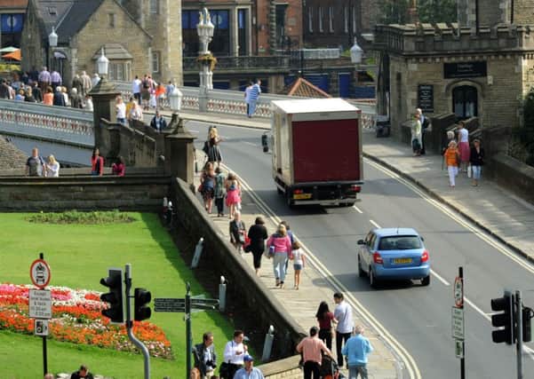 27/8/13   Traffic still crossing   Lendal Bridge in York   after it was closed to traffic yesterday (tues )