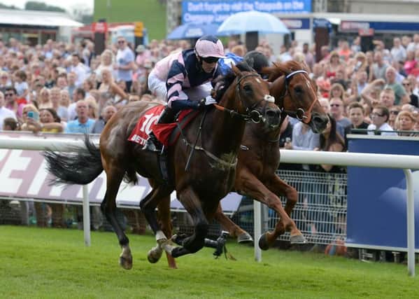 Mondialiste ridden by Daniel Tudhope , seen above winning the Betfred Mobile Strensall Stakes at York, is reunited with the horse for the Shadwell Turf Mile in Keeneland, USA. Picture: Anna Gowthorpe/PA