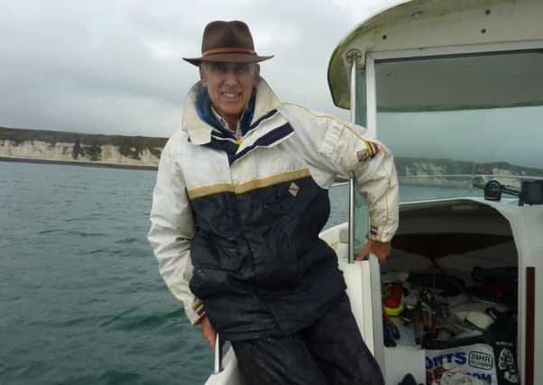 Stewart Calligan needed the full waterproofs for a rough time at sea on his most recent fishing expedition.