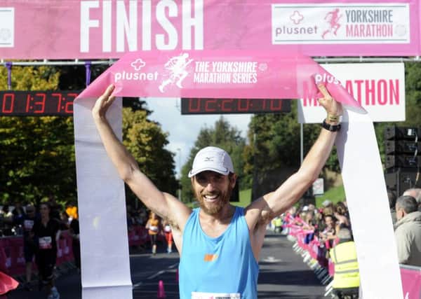 Paul Martelletti wins the Marathon. Picture by Simon Hulme