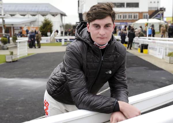 Jockey Henry Brooke has regained consiousness after a terrifying fall at Hexham on Saturday.  Picture: Bruce Rollinson