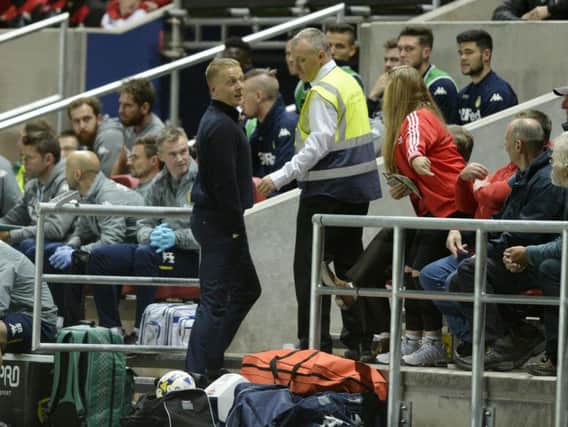 Leeds United head coach Garry Monk sent to the stands during the club's defeat at Bristol City.